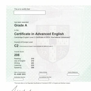 buy Cambridge English Certificate C2 Proficiency